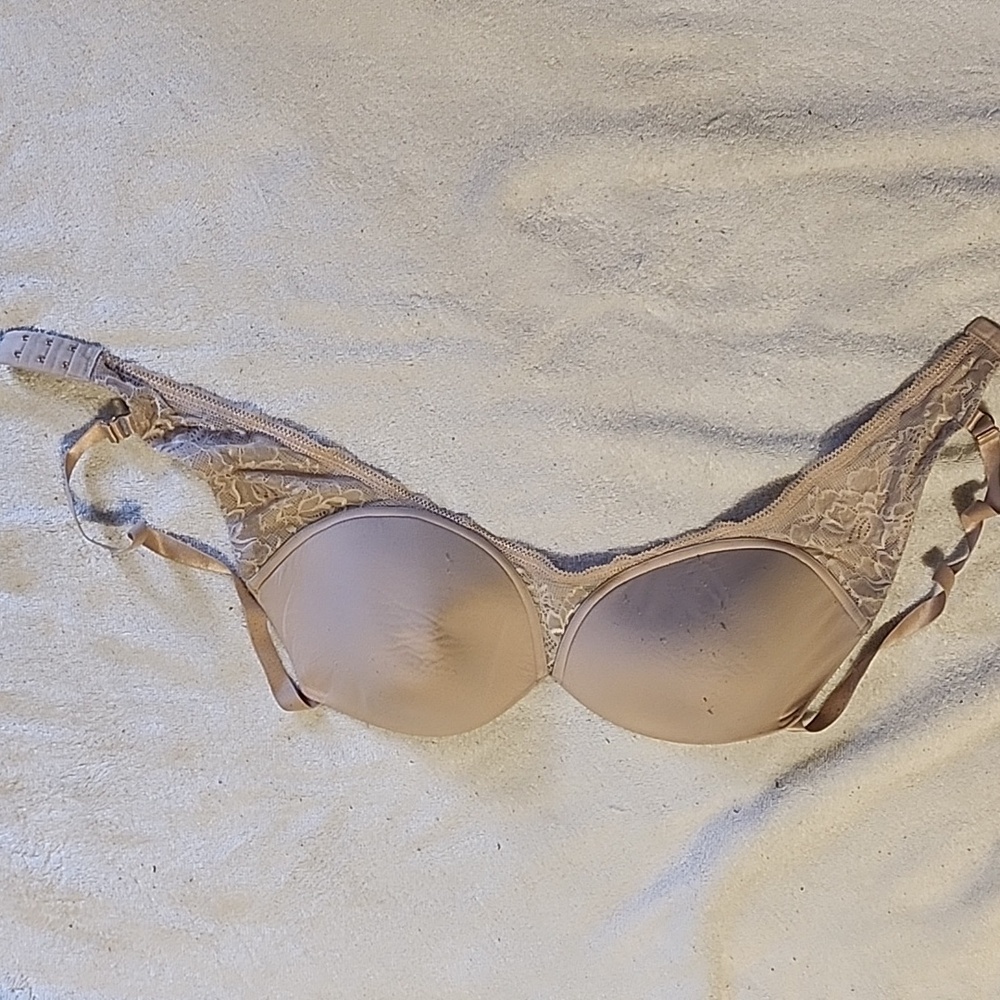 Beige ThirdLove Graphic Lace Demi Bra